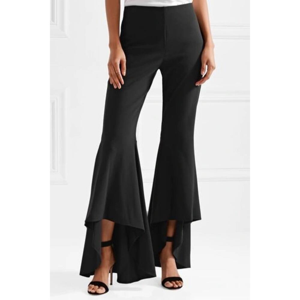 Alice + Olivia Jinny High Low Flare Pant in Black Size US 4